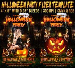 万圣节派对海报/传单模板：Halloween Party Flyer Template